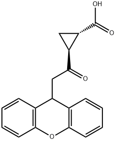 (1S,2S)-2-(2-(9H-xanthen-9-yl)acetyl)cyclopropanecarboxylic acid 结构式