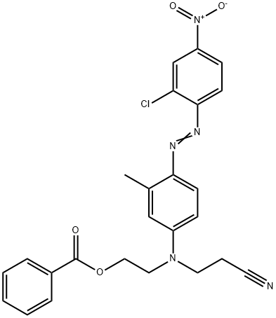 2-[4-[(2-chloro-4-nitrophenyl)azo]-N-(2-cyanoethyl)-3-methylanilino]ethyl benzoate  结构式