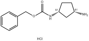 Benzyl N-[(1R,3S)-3-aminocyclopentyl]-carbamate hydrochloride 结构式