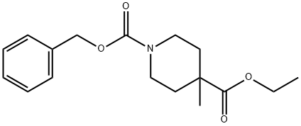 N-Cbz-4-甲基-4-哌啶甲酸乙酯 结构式