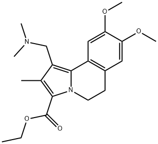 1-[(Dimethylamino)methyl]-5,6-dihydro-8,9-dimethoxy-2-methylpyrrolo[2,1-a]isoquinoline-3-carboxylic acid ethyl ester 结构式