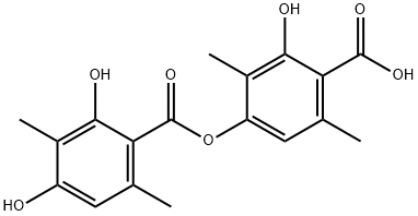 4-(2,4-Dihydroxy-3,6-dimethylbenzoyloxy)-2-hydroxy-3,6-dimethylbenzoic acid 结构式