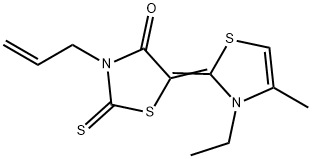 3-烯丙基-5-(3-乙基-4-甲基-2-亚噻唑)罗丹宁 结构式
