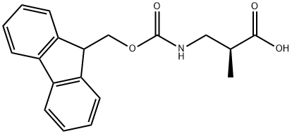 (S)-3-(FMOC-氨基)-2-甲基丙酸 结构式