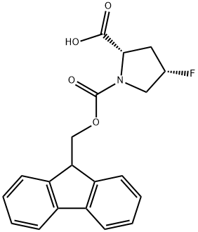 (2S,4S)-FMOC-4-氟吡咯烷-2-甲酸 结构式