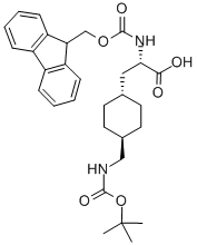 FMOC-D, L-TRANS-CHA(4-CH2NH-BOC) 结构式