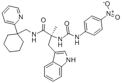 (2S)-3-(1H-INDOL-3-YL)-2-METHYL-2-[(4-NITROPHENYL)CARBAMOYLAMINO]-N-[(1-PYRIDIN-2-YLCYCLOHEXYL)METHYL]PROPANAMIDE 结构式