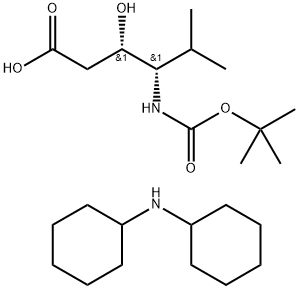 BOC-(3S,4S)-4-氨基-3-羟基-5-甲基己酸二环己基胺盐 结构式