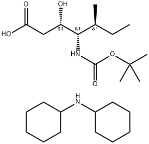 BOC-(3S,4S,5S)-4-氨基-3-羟基-5-甲基庚酸二环己基胺盐 结构式