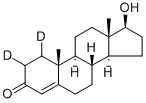 (17B)-17-羟基-雄甾-4-烯-3-酮-1,2-D2 结构式