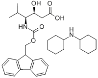 N-环己基环己胺 (3S,4S)-4-[[芴甲氧羰基]氨基]-3-羟基-5-甲基己酸盐 结构式