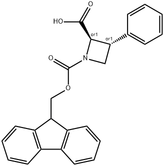 FMOC-TRANS-3-PHENYLAZETIDINE-2-CARBOXYLIC ACID 结构式