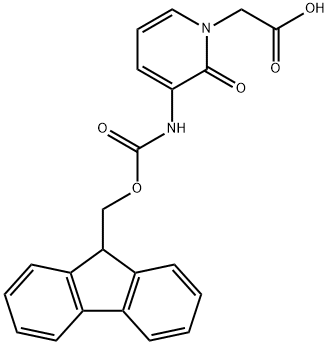 FMOC-3-氨基-1-羧甲基-吡啶-2-酮 结构式