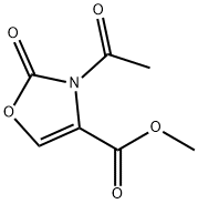 4-Oxazolecarboxylic  acid,  3-acetyl-2,3-dihydro-2-oxo-,  methyl  ester 结构式