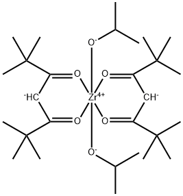 二异丙氧化锆双(2,2,6,6-四甲基-3,5-庚二酮酸) 结构式