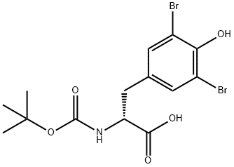 3,5-二溴-N-(叔丁氧羰基)-D-酪氨酸 结构式