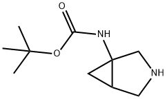 1-[(N-叔丁氧羰基)氨甲基]-3-氮杂双环[3.1.0]己烷 结构式