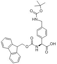 FMOC-D, L-PHG(4-CH2NHBOC) 结构式