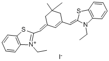 3-乙基-2-[[3-[(3-乙基-2(3H)-苯并噻唑亚基)甲基]-5,5-二甲基-2-环己烯-1-亚基]甲基]-苯并噻唑鎓碘化物 结构式