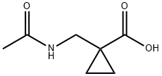 1-(乙酰氨基甲基)环丙烷-1-羧酸 结构式