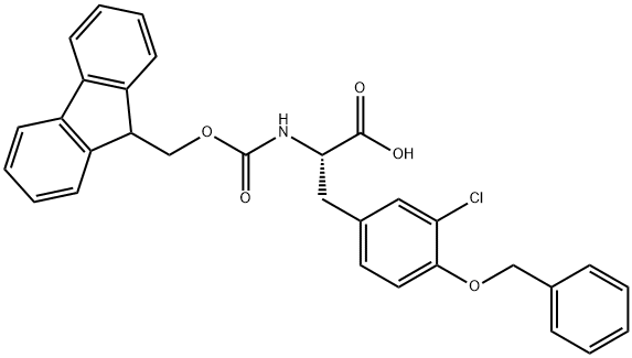 FMOC-L-TYR(苄基, 3-氯) 结构式