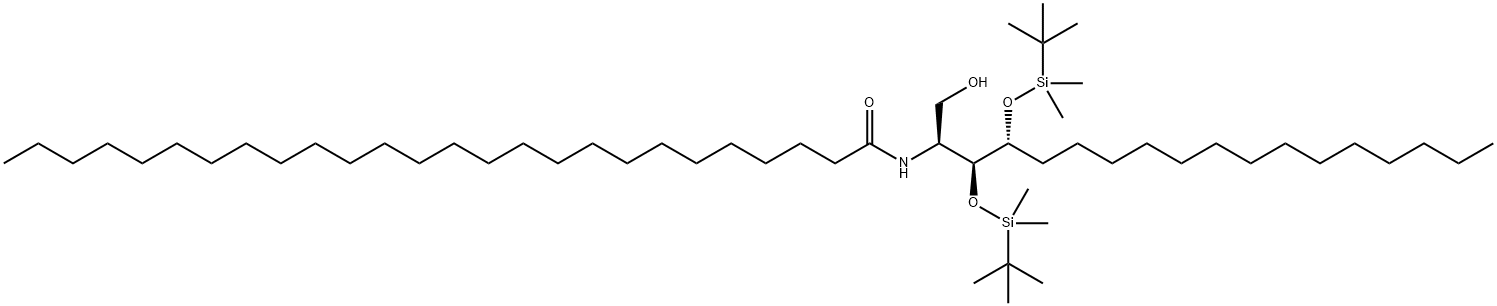 (2S,3S,4R)-3,4-Bis[(tert-butyldimethylsilyl)oxy]-2-hexacosanoylamino-4-octadecanol 结构式