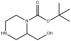 1-BOC-2-羟甲基哌嗪 结构式