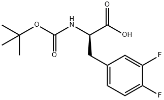BOC-D-3,4-二氟苯丙氨酸 结构式
