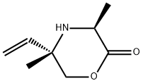 2-Morpholinone,5-ethenyl-3,5-dimethyl-,(3S-trans)-(9CI) 结构式