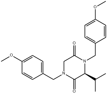 (R)-N,N'-双对甲氧苄基-3-异丙基哌嗪-2,5-二酮 结构式