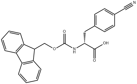 Fmoc-4-氰基-D-苯丙氨酸 结构式