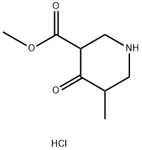 3-甲基-5-甲氧羰基-4-哌啶酮盐酸盐 结构式