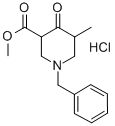 3-METHYL-5-METHOXYCARBONYL-1-BENZYL-4-PIPERIDONE HYDROCHLORIDE 结构式