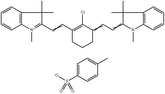 2-[2-[2-氯-3-[(1,3-二氢-1,3,3-三甲基-2H-吲哚-2-亚基)亚乙基]-1-环己烯-1-基]乙烯基]-1,3,3-三甲基-3H-吲哚 4-甲基苯磺酸盐 结构式