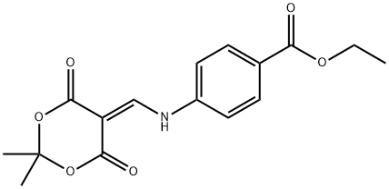 4-(((2,2-二甲基-4,6-二氧代-1,3-二氧杂N-5-亚基)甲基)氨基)苯甲酸乙酯 结构式