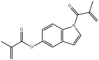 2-Methyl-acrylic acid 1-(2-methylacryloyl)-
1H-indol-5-yl ester 结构式