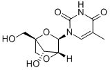 1-(2'-O,4-C-甲桥-BETA-D-呋喃核糖基)胸腺嘧啶 结构式