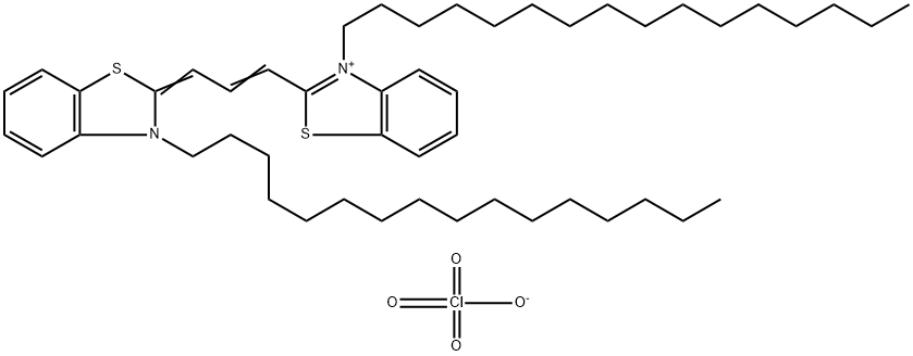 3-HEXADECYL-2-((E)-3-[3-HEXADECYL-1,3-BENZOTHIAZOL-2(3H)-YLIDENE]-1-PROPENYL)-1,3-BENZOTHIAZOL-3-IUM PERCHLORATE 结构式