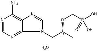 9-[(R)-2-(磷酰甲氧基)丙基]腺嘌呤(一水物) 结构式