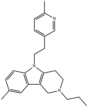 2,3,4,5-Tetrahydro-8-methyl-5-[2-(6-methyl-3-pyridyl)ethyl]-2-propyl-1H-pyrido[4,3-b]indole 结构式