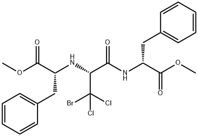 D-Phenylalanine, 3-bromo-3,3-dichloro-N-[(1R)-2-methoxy-2-oxo-1-(phenylmethyl)ethyl]alanyl-, methyl ester (9CI) 结构式