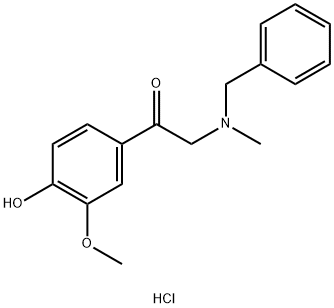 2-(苯甲基甲氨基)-4'-羟基-3'-甲氧基苯乙酮 盐酸盐 结构式