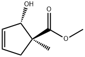 3-Cyclopentene-1-carboxylicacid,2-hydroxy-1-methyl-,methylester,(1S,2S)- 结构式