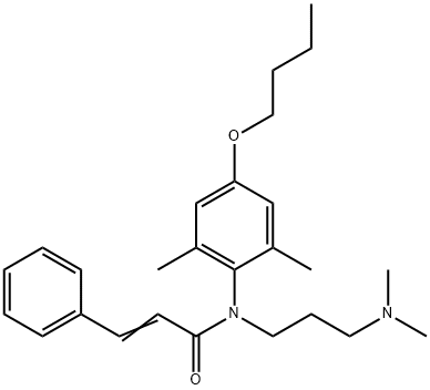 N-[3-(Dimethylamino)propyl]-N-[4-butoxy-2,6-dimethylphenyl]-3-phenylpropenamide 结构式