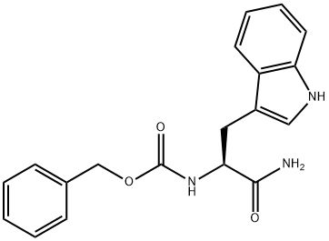 N-[(1S)-2-氨基-1-(1H-吲哚-3-基甲基)-2-氧代乙基]氨基甲酸苄酯 结构式