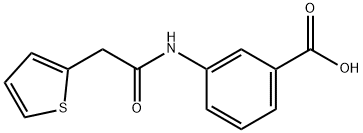 3-(2-噻吩-2-基乙酰基氨基)苯甲酸 结构式