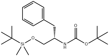 (S)-1-叔丁基二甲基硅氧基-3-苯基丙-2-基氨基甲酸叔丁酯 结构式