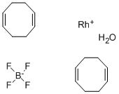 双(1,5-环辛二烯)四氟硼酸铑(Ⅰ)水合物 结构式