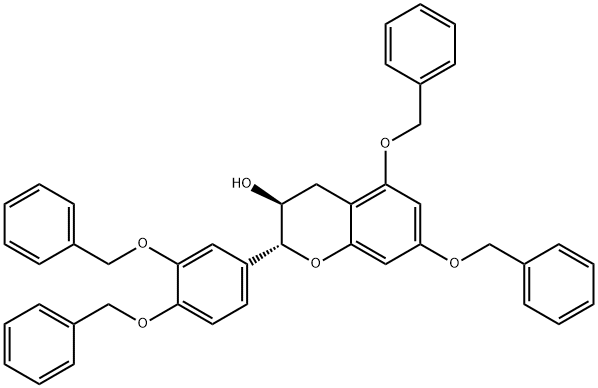 (2R-trans)-2-[3,4-bis(phenylmethoxy)phenyl]-3,4-dihydro-5,7-bis(phenylmethoxy)-2H-1-benzopyran-3-ol 结构式