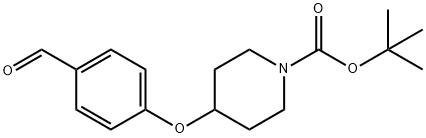 4-(4-甲酰基苯氧基)哌啶-1-羧酸叔丁酯 结构式